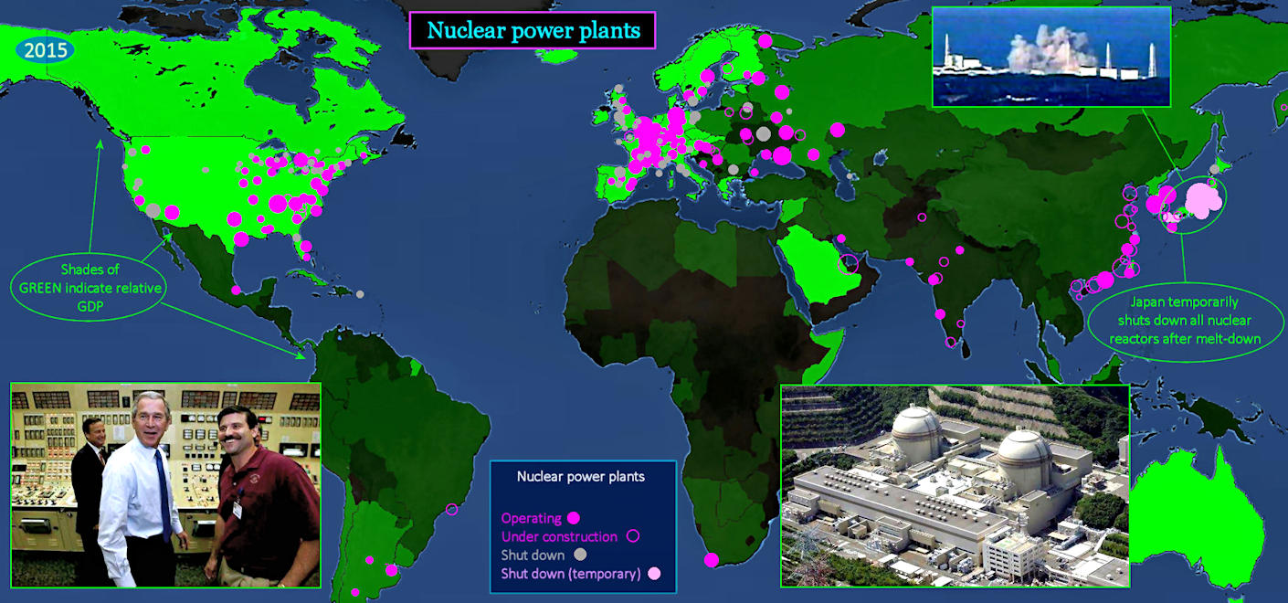 Nuclear power plants, 2010 map